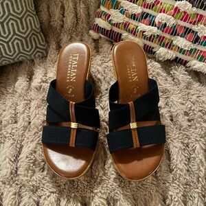 Italian shoemakers Sawyer 1 wedge sandles size 9